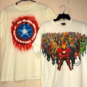 Two Men’s Marvel T-shirts Size Medium